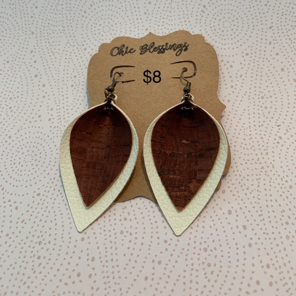 Faux leather earrings